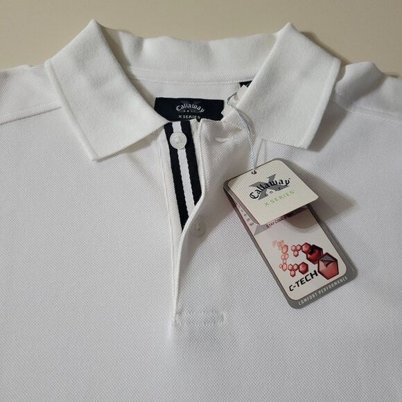 Callaway Men's White C-Tech X-Series Golf Polo - Picture 6 of 14